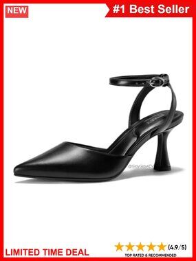 Kitten Heels Closed Toe Pumps with Ankle Strap